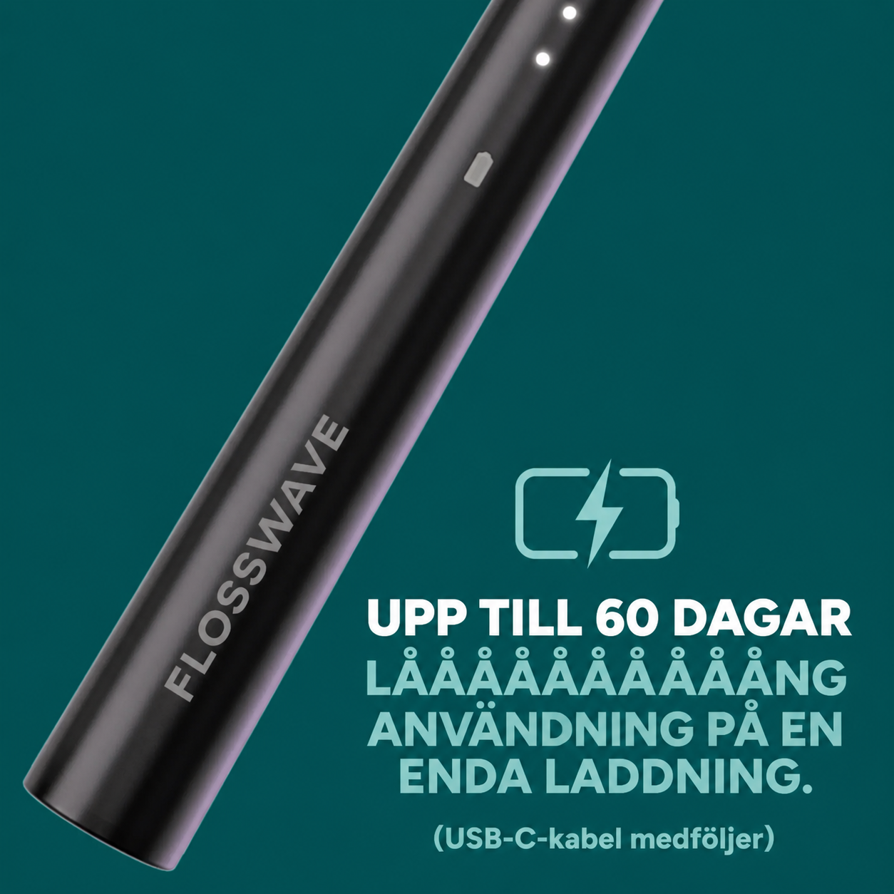 FlossWave - Elektriskt tandtrådsset med fördelspaket inklusive 35 munstycken