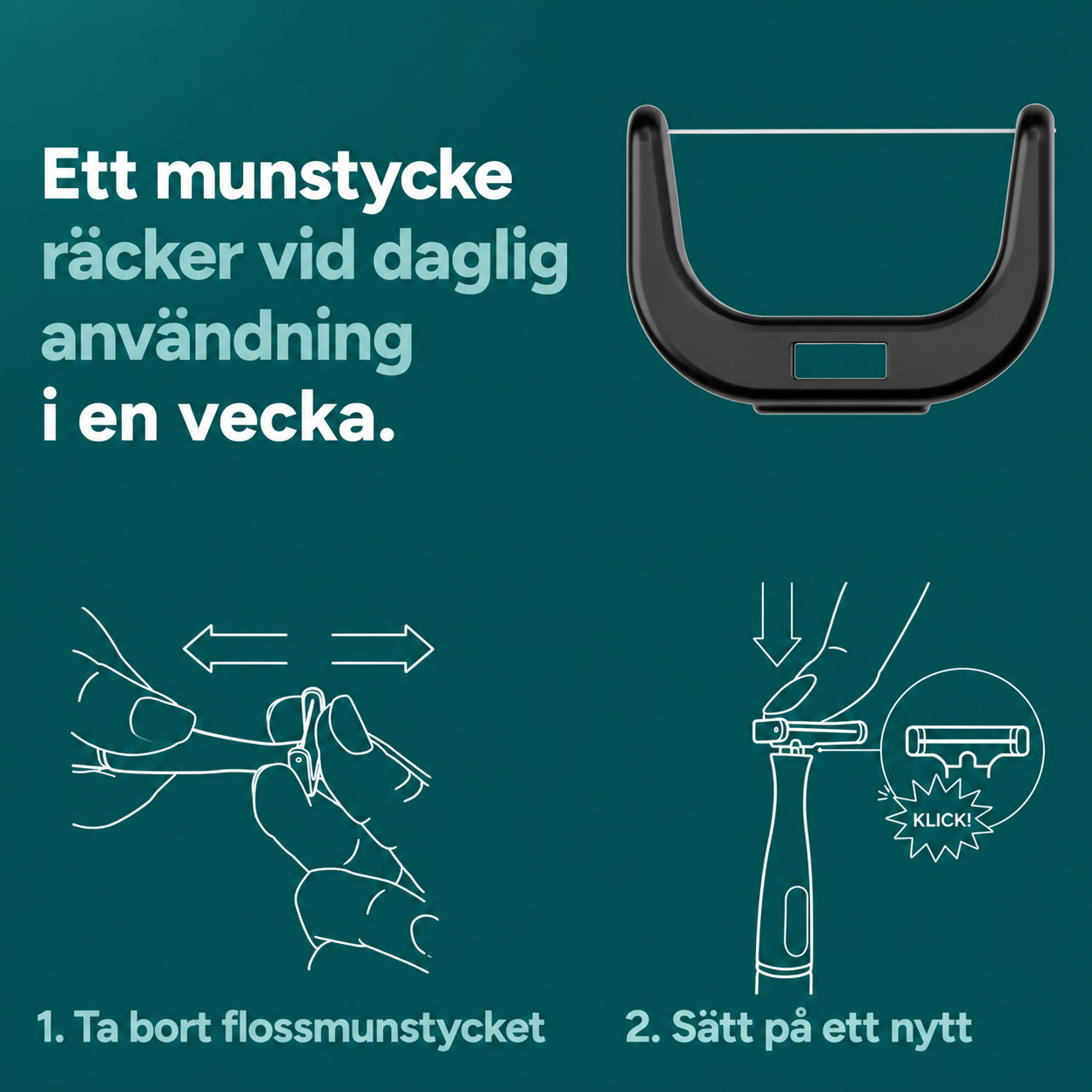 FlossWave - Elektriskt tandtrådsset med fördelspaket inklusive 35 munstycken